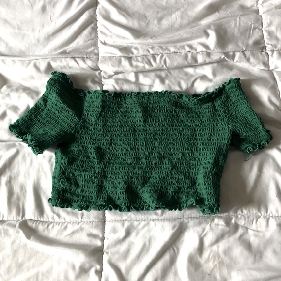 Green Off the Shoulder Tube Top - Picture 1 of 1